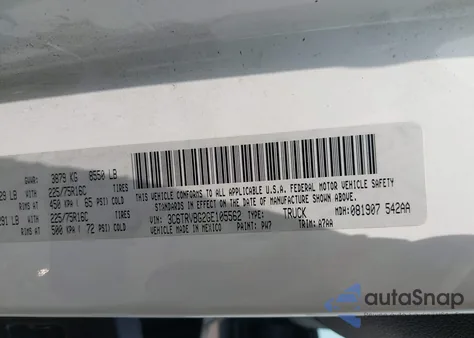 2016 Ram Promaster 1500 из США, поврежденный, VIN 3C6TRVBG2GE105562